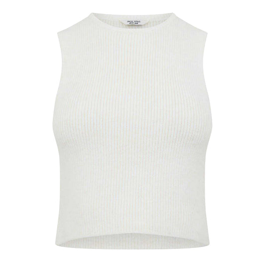 Vintage White - Front - Jack Wills Womens-Ladies Knitted Tank Top