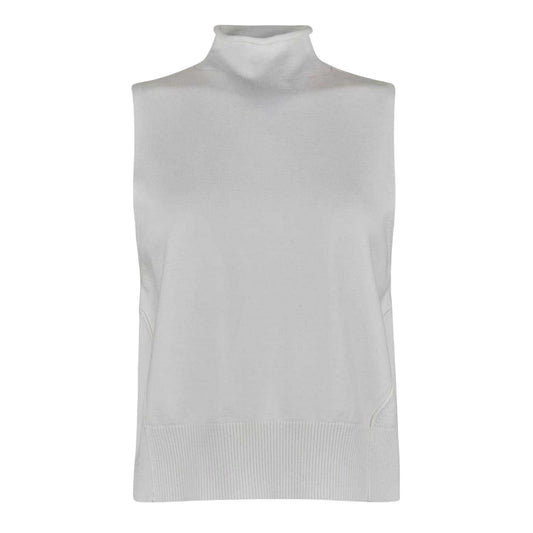 Cream - Front - Jack Wills Womens-Ladies Knitted Turtle Neck Tank Top