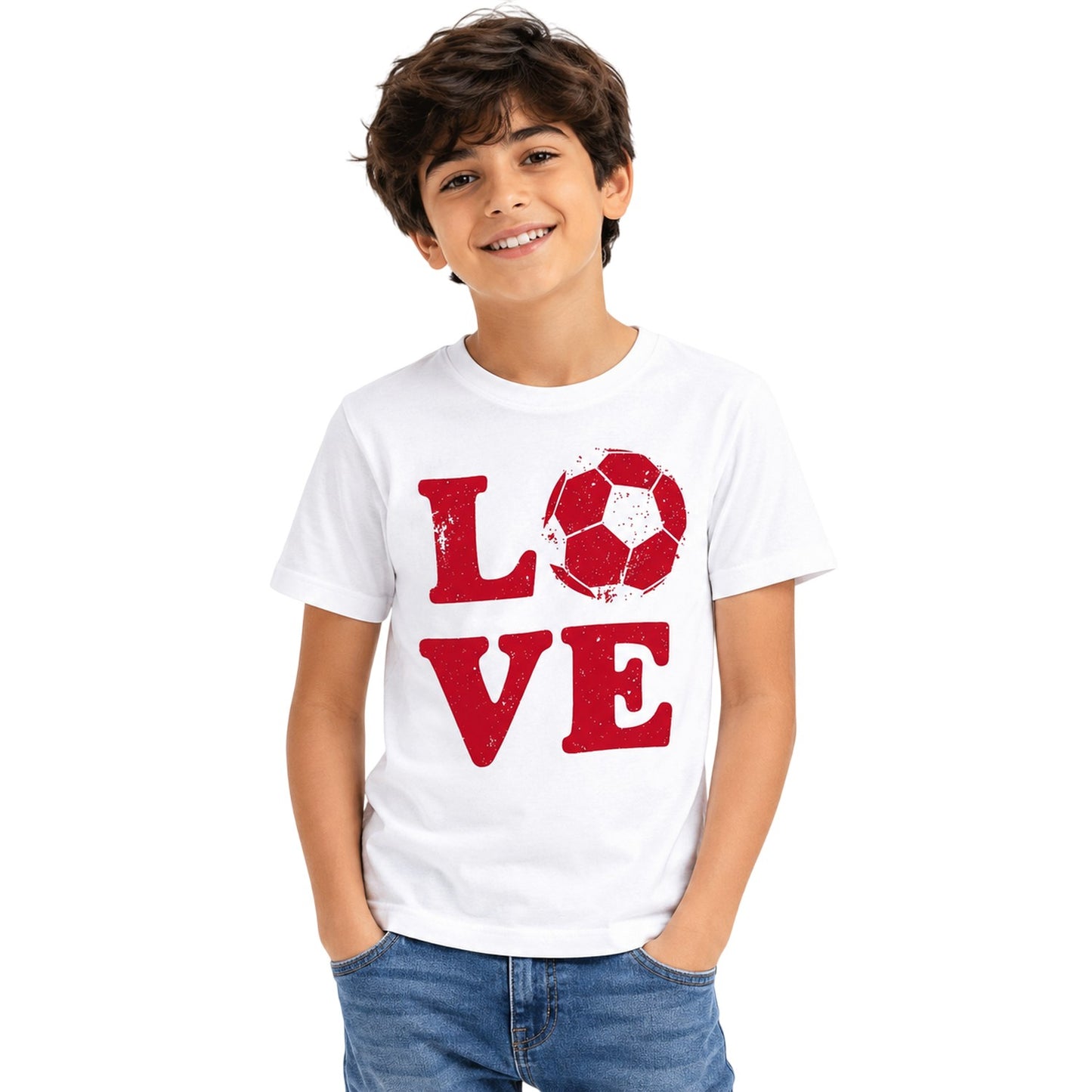 White - Lifestyle - Gildan Childrens-Kids Love England Football T-Shirt