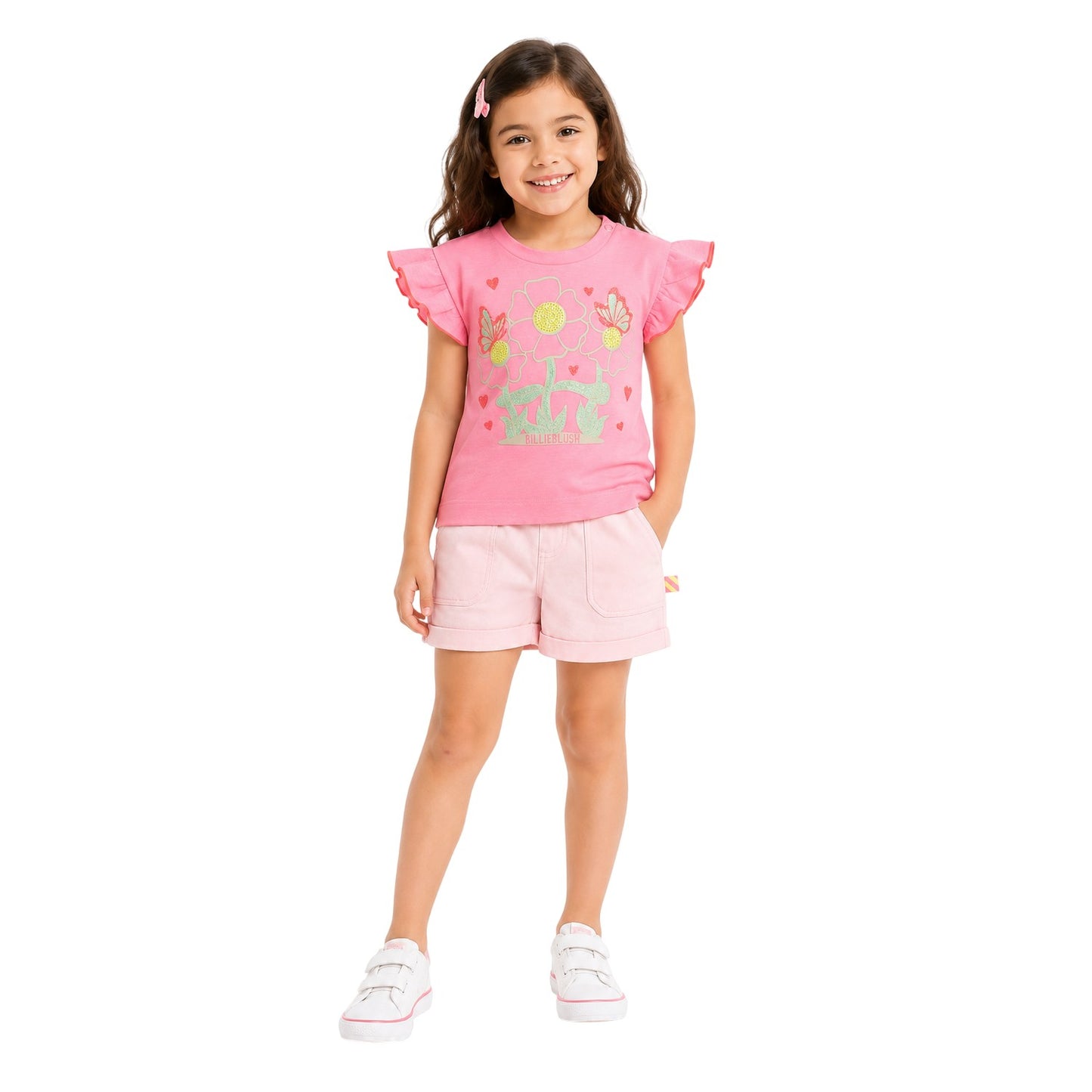 Pink - Lifestyle - Billieblush Baby Girls Flowers Crew Neck T-Shirt