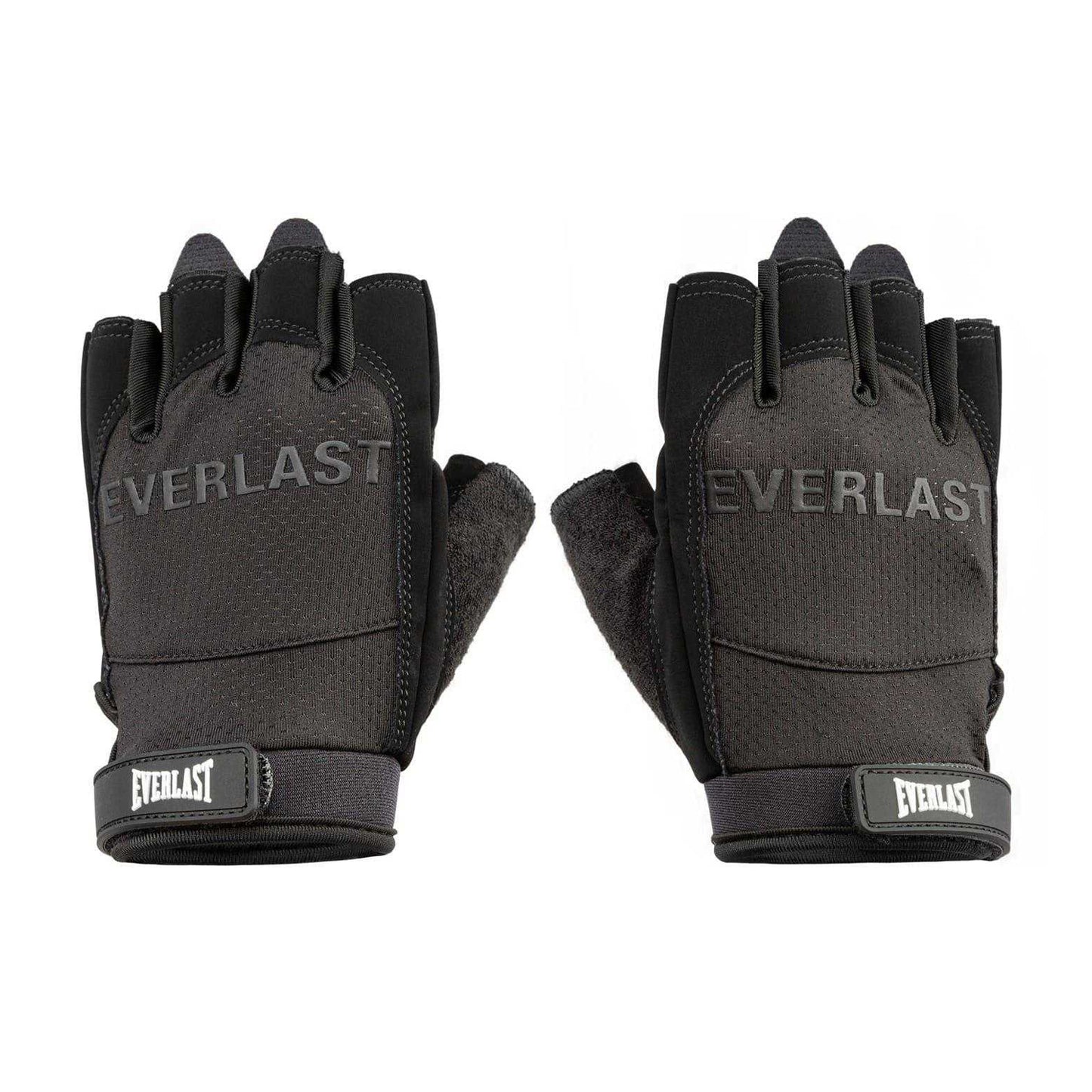 Black - Side - Everlast Mens Nubuck Fitness Training Gloves
