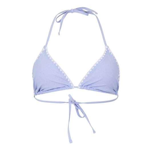Blue-White - Front - Jack Wills Womens-Ladies Crochet Bikini Top