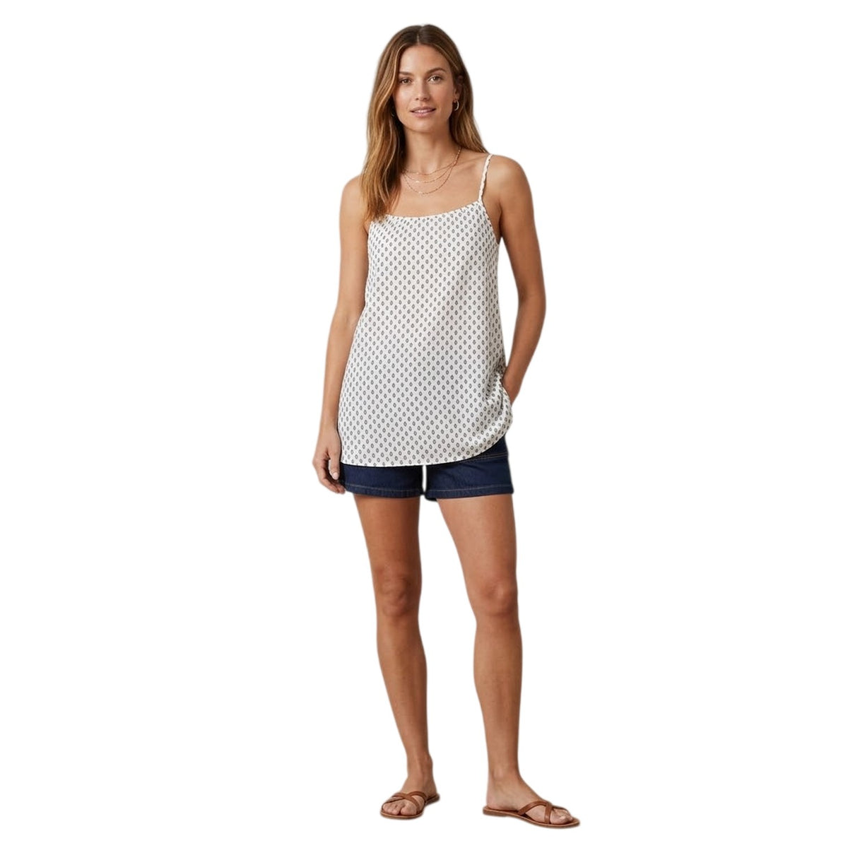 Snow White - Side - CCDK Copenhagen Womens-Ladies Kendall Geometric Pyjama Top