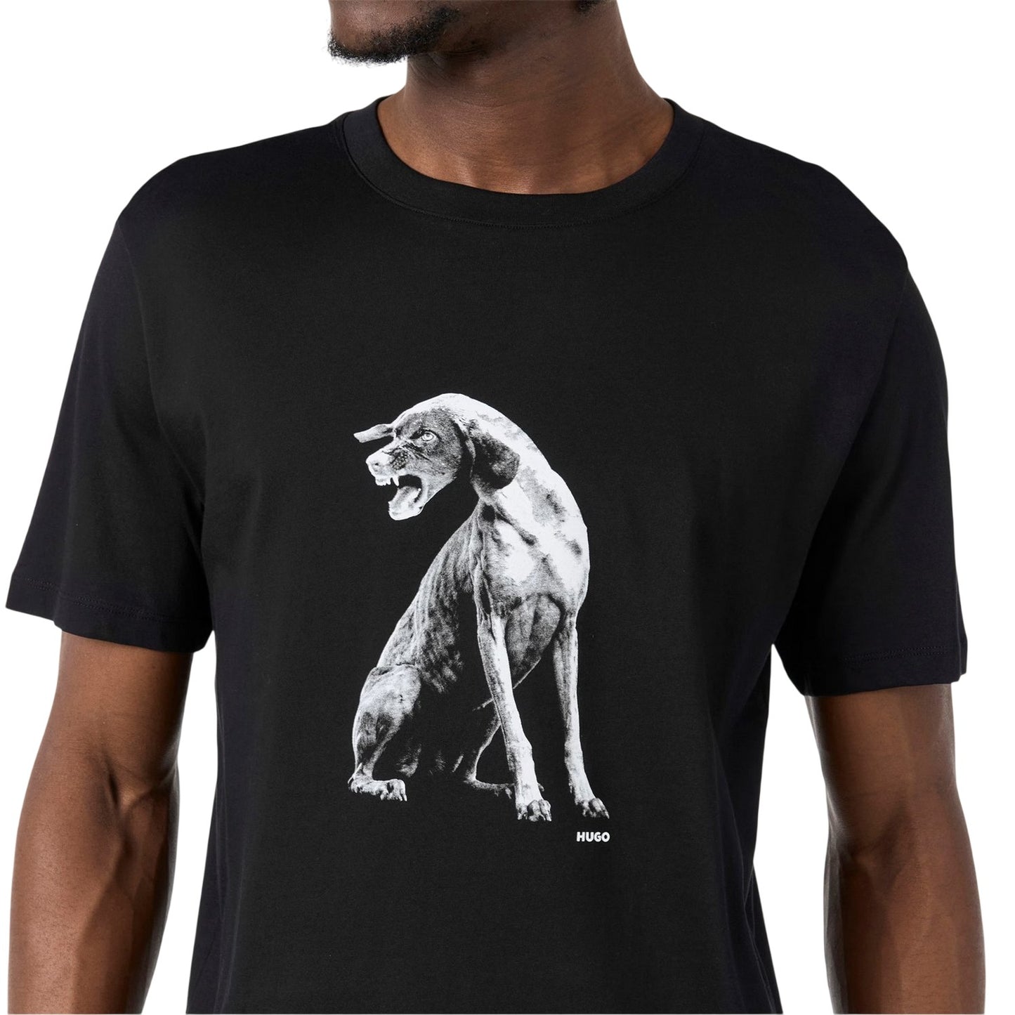 Black - Side - Hugo Mens Didug Crew Neck T-Shirt
