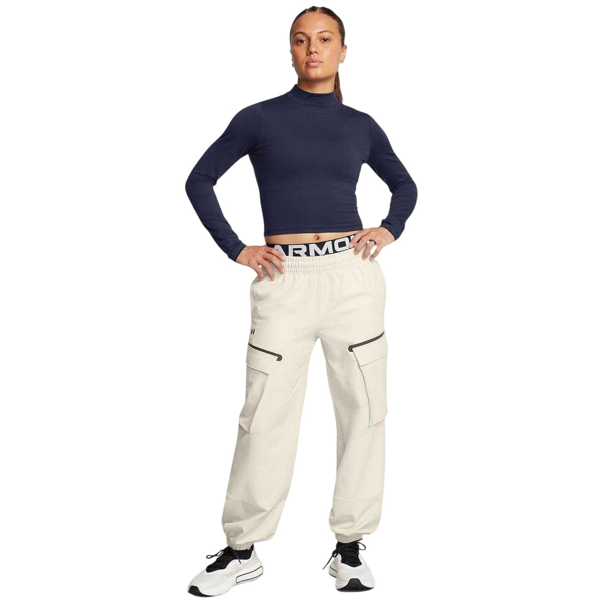 Blue - Lifestyle - Under Armour Womens-Ladies Meridian Mock Neck Slim T-Shirt