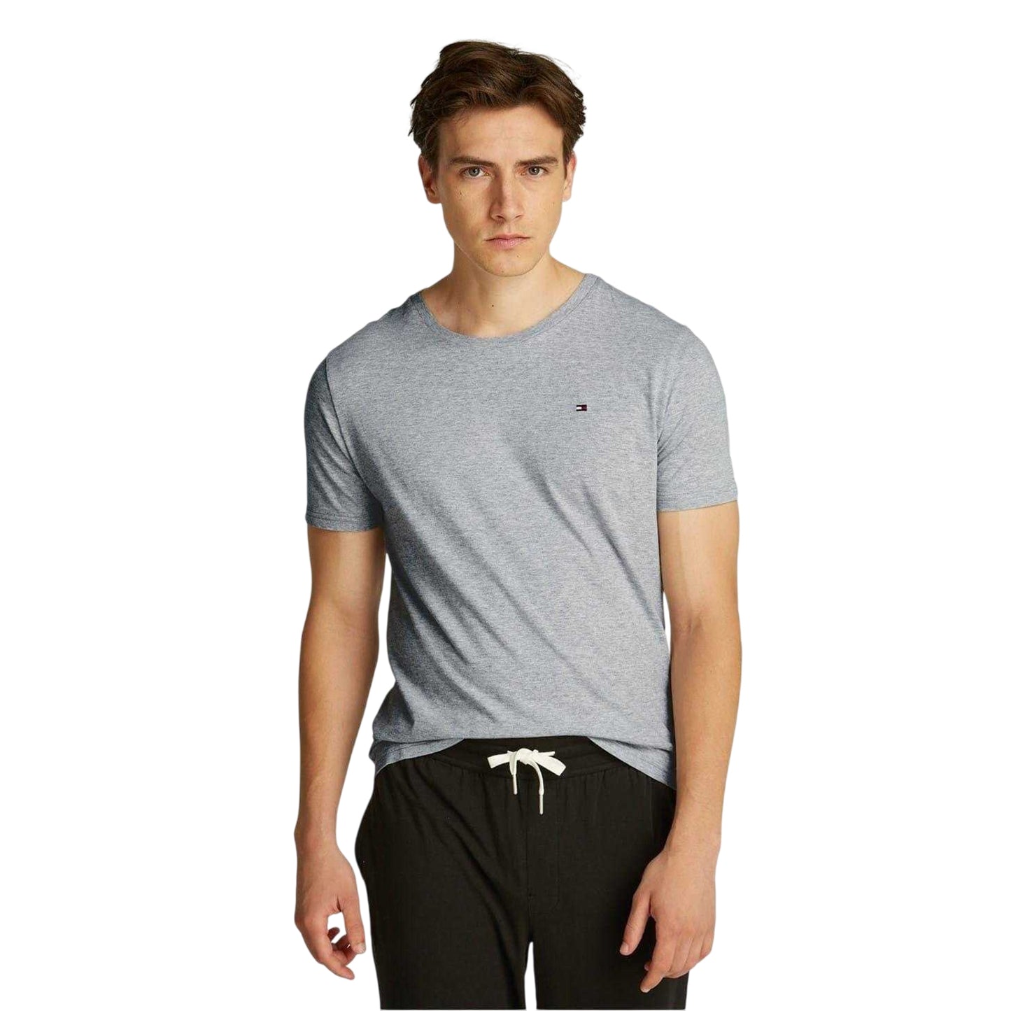 White-Black-Grey - Side - Tommy Hilfiger Mens Logo Cotton T-Shirt (Pack of 3)