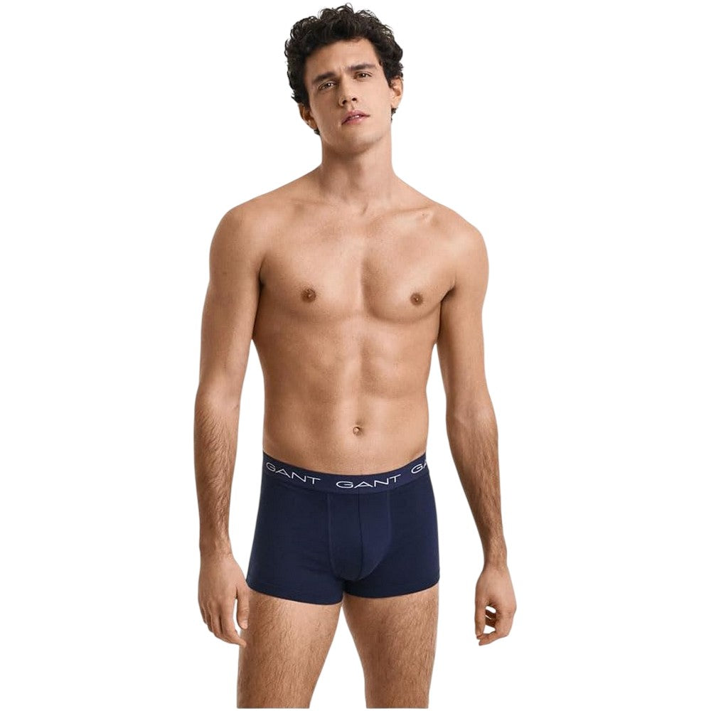 Blue - Lifestyle - Gant Mens Logo Cotton Blend Boxer Briefs (Pack of 3)