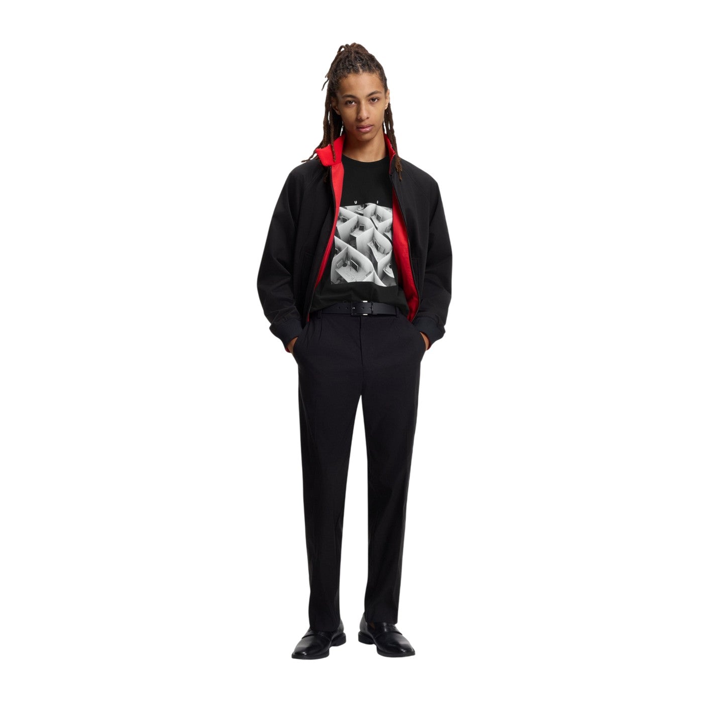 Black - Lifestyle - Hugo Mens Dodger Graphic T-Shirt