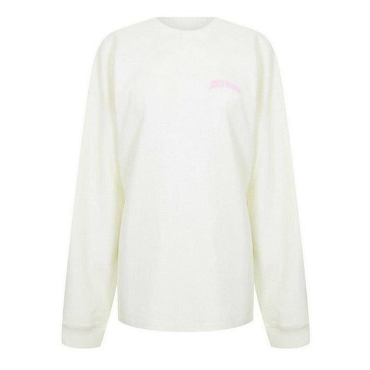 Vintage White - Front - Jack Wills Womens-Ladies Waffle Sweatshirt