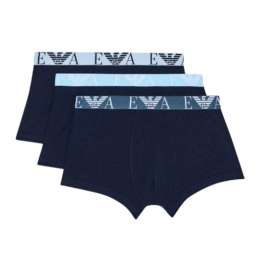 Dark Navy - Front - Emporio Armani Mens Core Logo Underwear (Pack of 3)