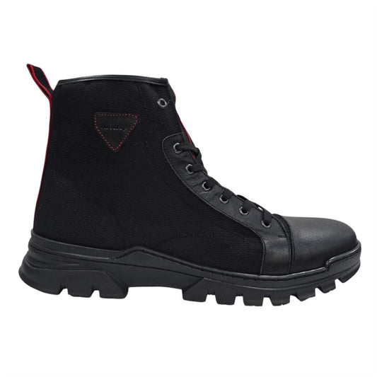 Black - Front - Firetrap Mens Lucas Leather Combat Boots
