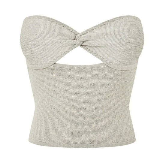 Stone - Front - Jack Wills Womens-Ladies Bandeau Slim Tank Top