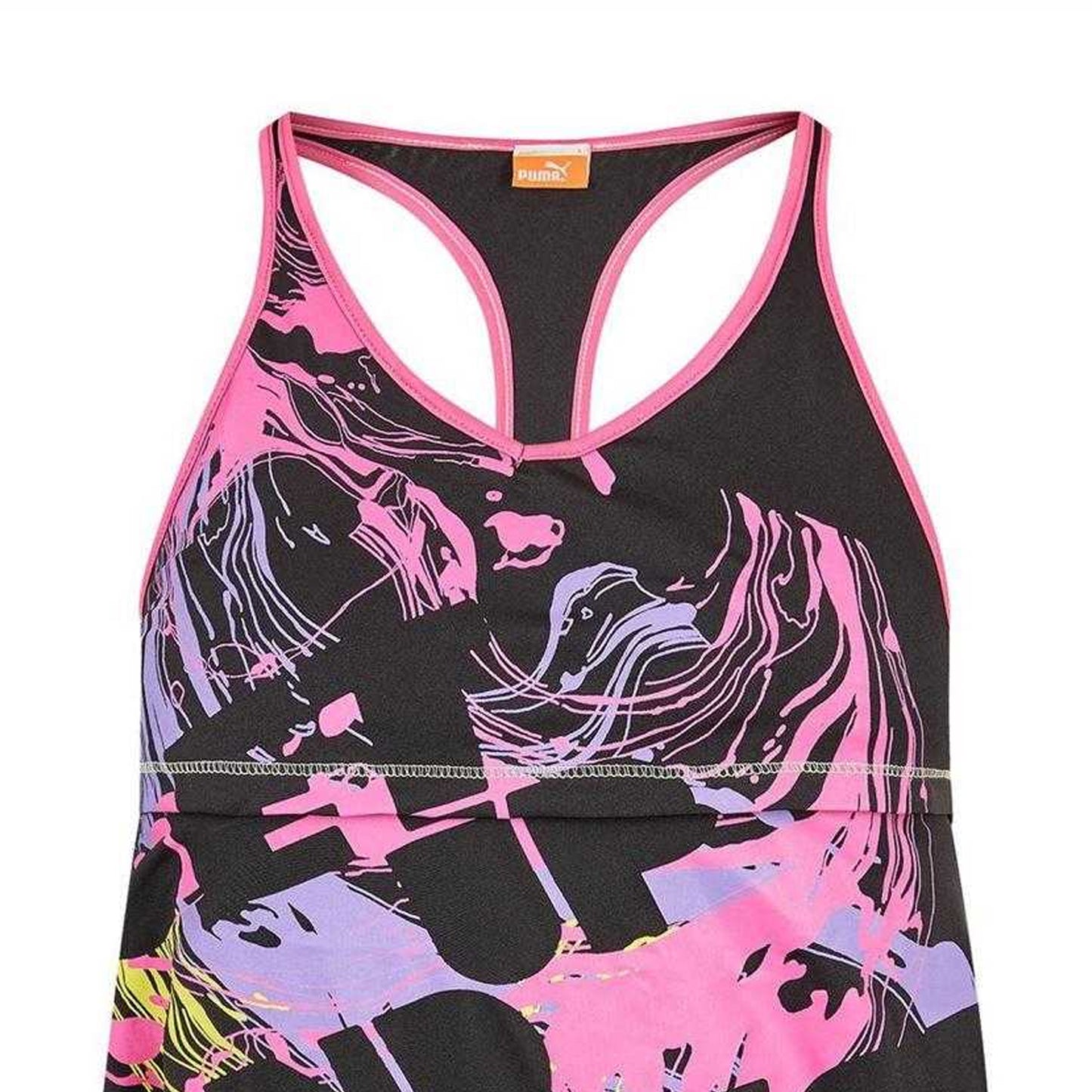 Black - Side - Puma Womens-Ladies Racerback Relaxed Fit Tank Top