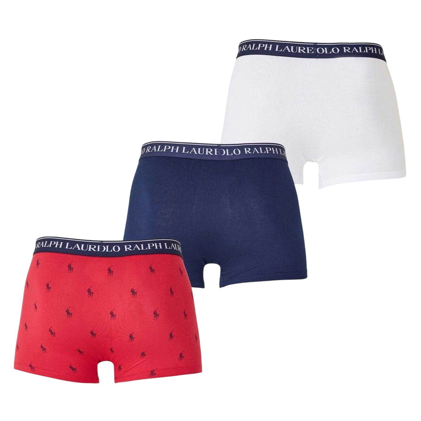 Red-White-Navy - Back - Ralph Lauren Mens Boxer Shorts (Pack of 3)
