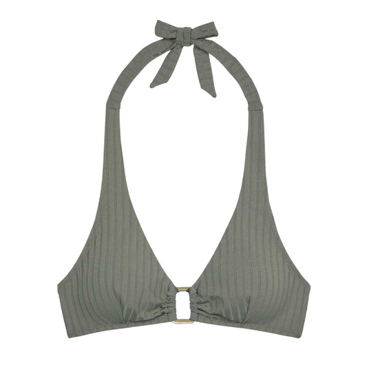 Green - Front - Chelsea Peers Womens-Ladies Triangle Tie Back Bikini Top