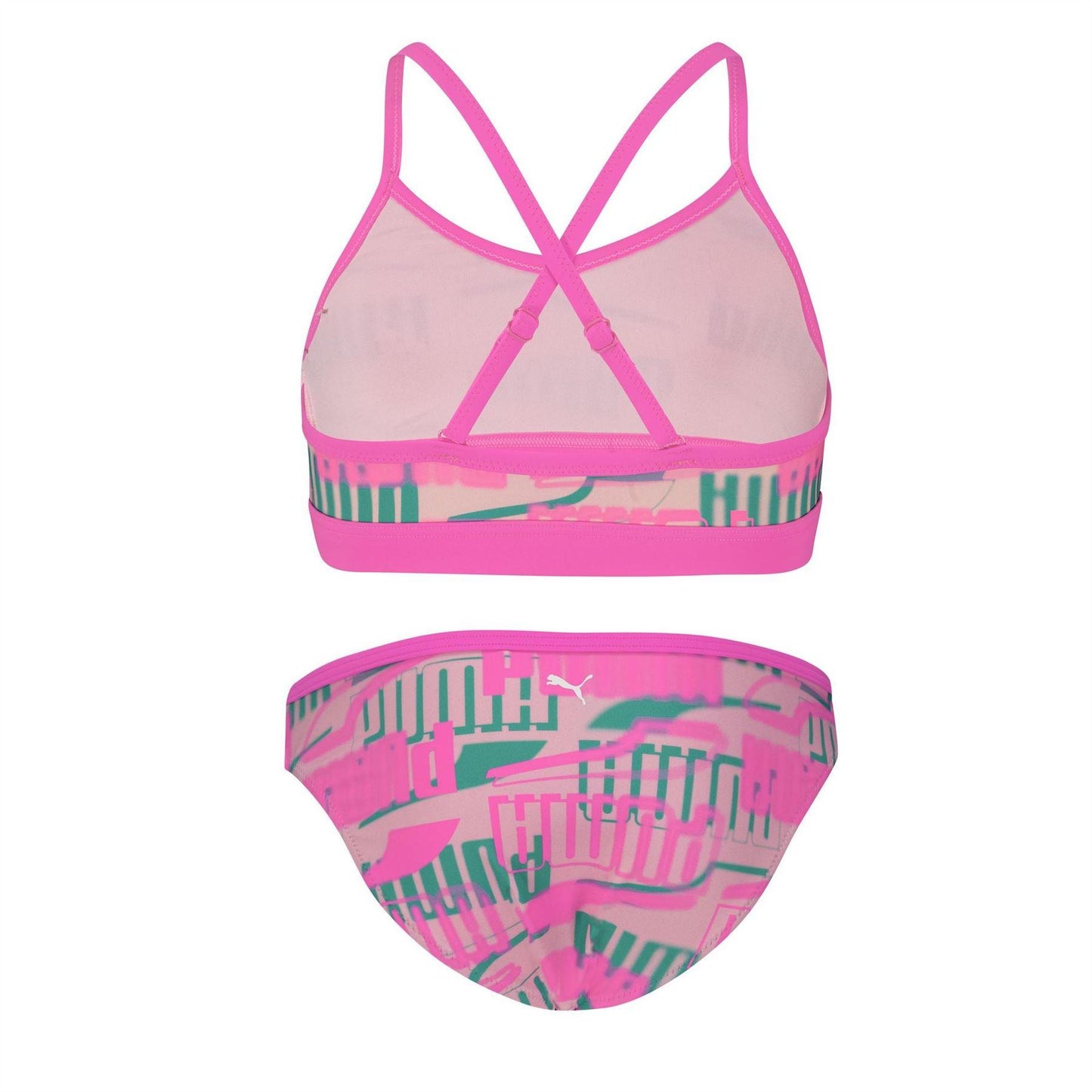 Pink - Back - Puma Girls Repeat Logo Bikini Set