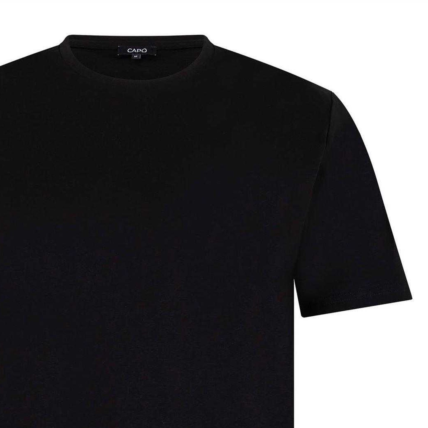 Black - Side - Capo Mens Mercerised Cotton Regular T-Shirt