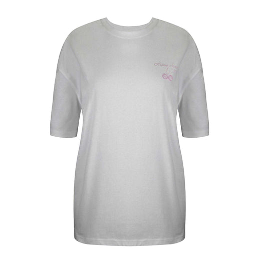 Grey - Front - USA Pro Womens-Ladies Graphic Print Cotton Oversized T-Shirt