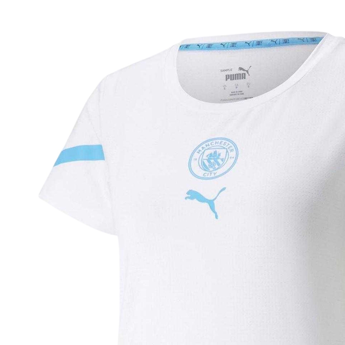 White-Blue - Side - Manchester City FC Womens-Ladies Puma Training Jersey