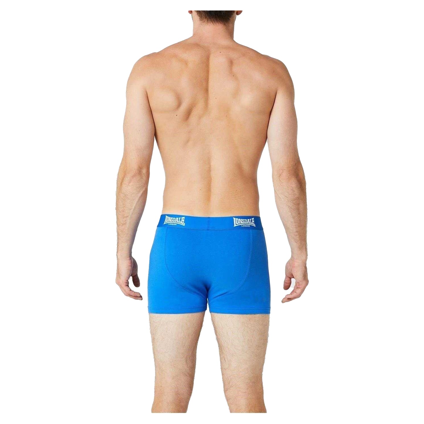Blue - Side - Lonsdale Mens Boxer Shorts (Pack of 2)