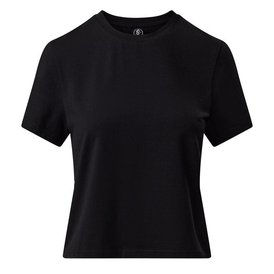 Black - Front - Gym King Womens-Ladies Victory Capped Sleeved Crop T-Shirt