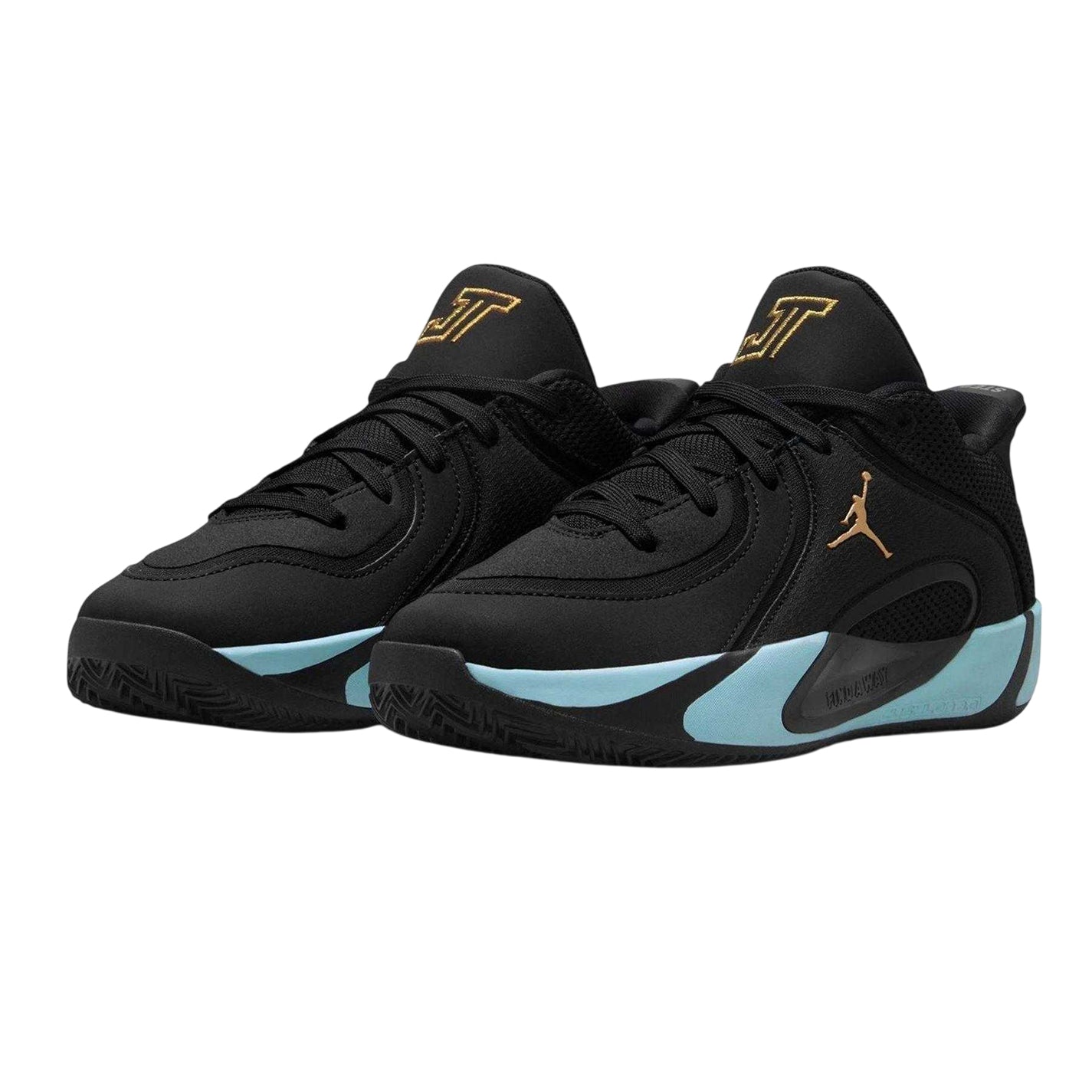 Black-Blue - Pack Shot - Nike Childrens-Kids Air Jordan Tatum 4 Logo Basketball Shoes