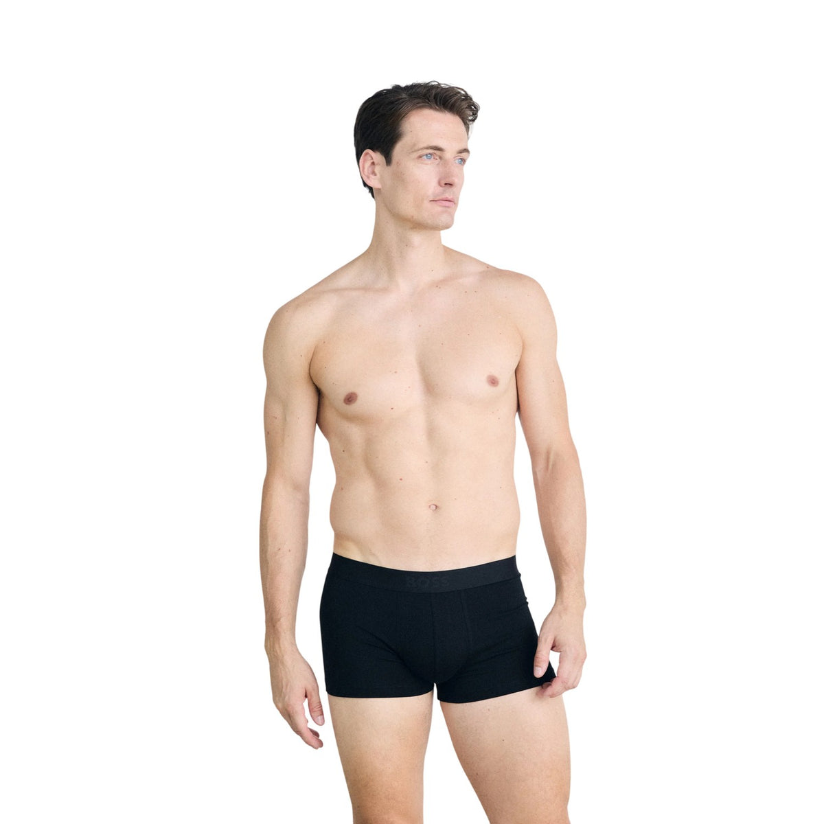 Black - Side - Boss Mens Logo Boxer Briefs (Pack of 3)