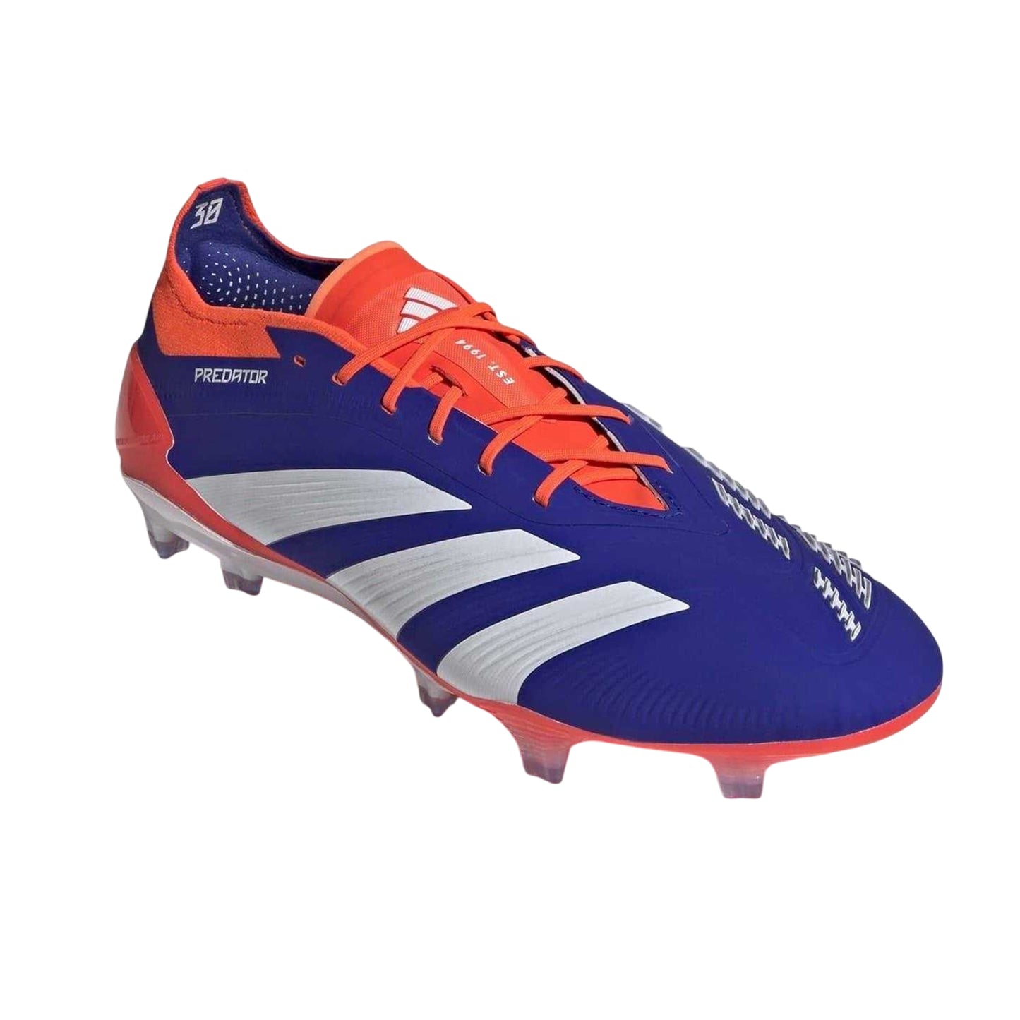 Blue-White-Red - Close up - Adidas Mens Predator Elite Firm Ground Football Boots