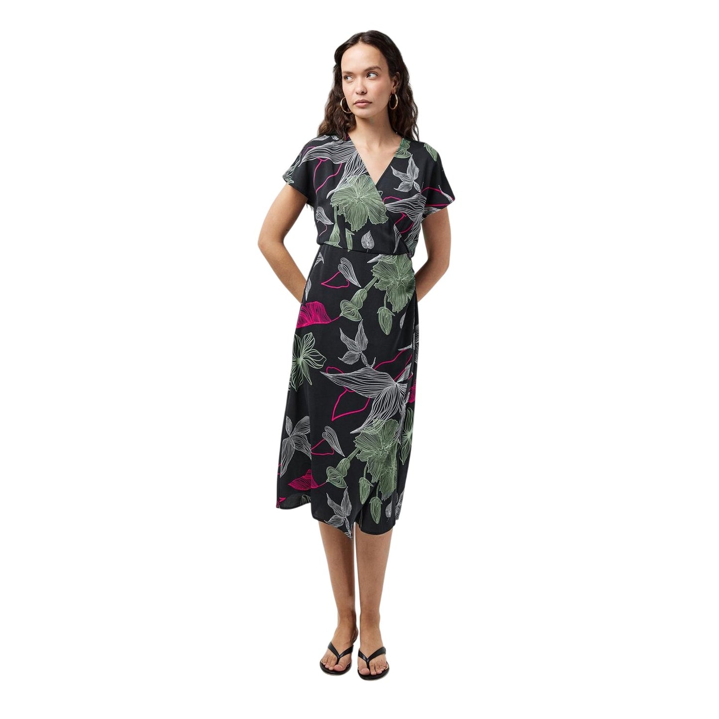 Black - Pack Shot - Vero Moda Womens-Ladies Jane Wrap Dress