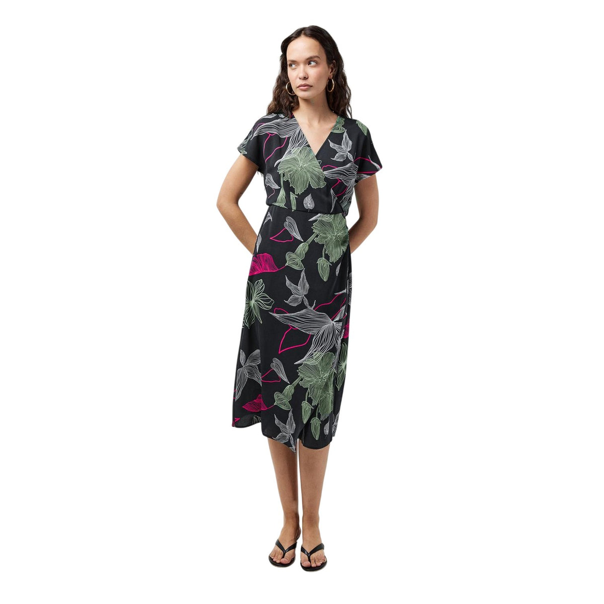 Black - Pack Shot - Vero Moda Womens-Ladies Jane Wrap Dress