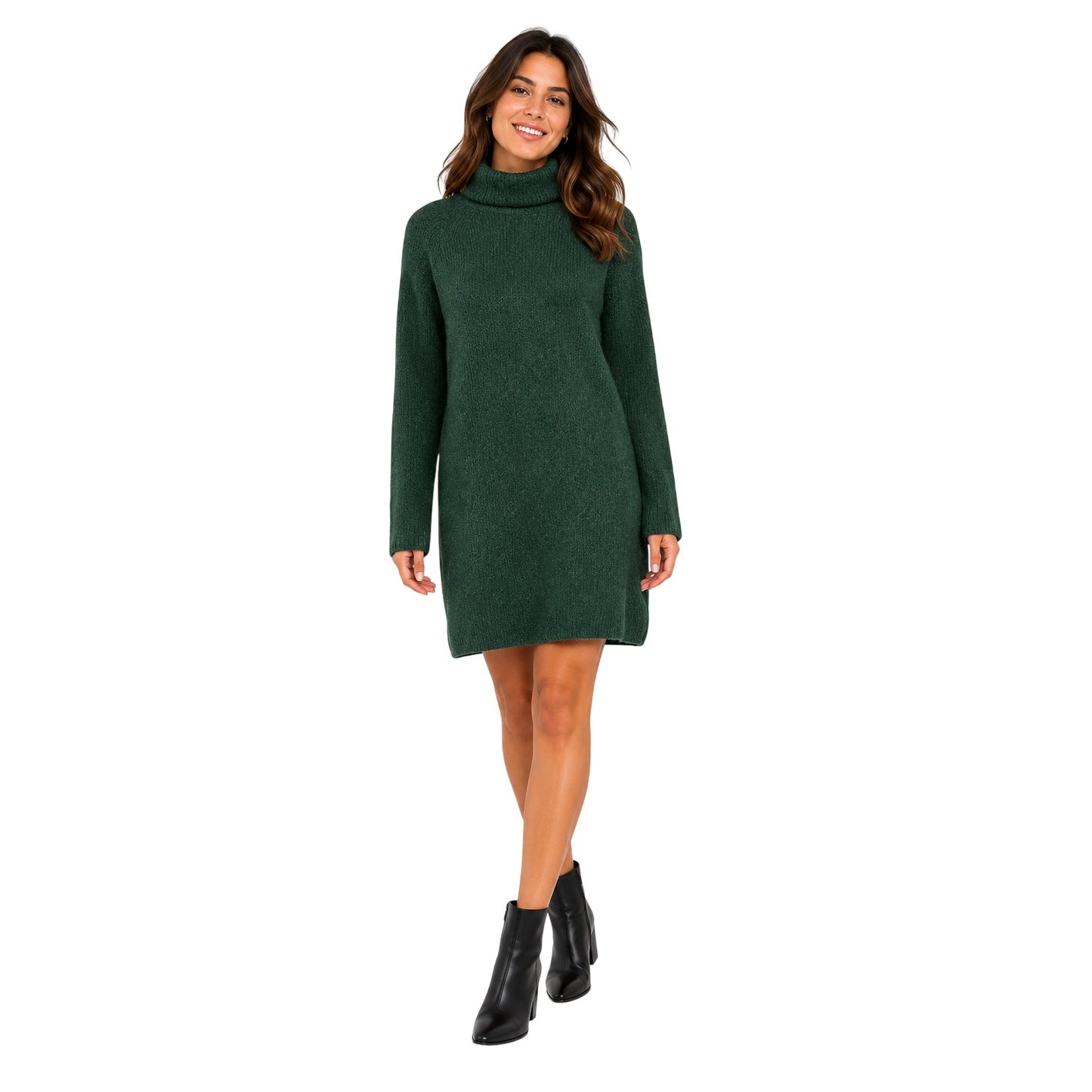 Trek Green - Lifestyle - Pieces Womens-Ladies Turtle Neck Sweater Dress