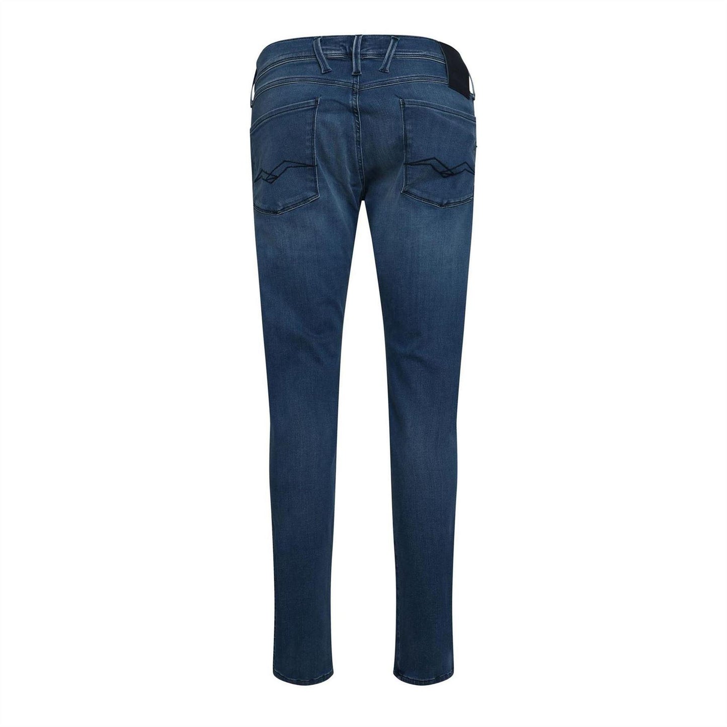 Blue - Back - Replay Mens Anbass Cotton Blend Slim Jeans