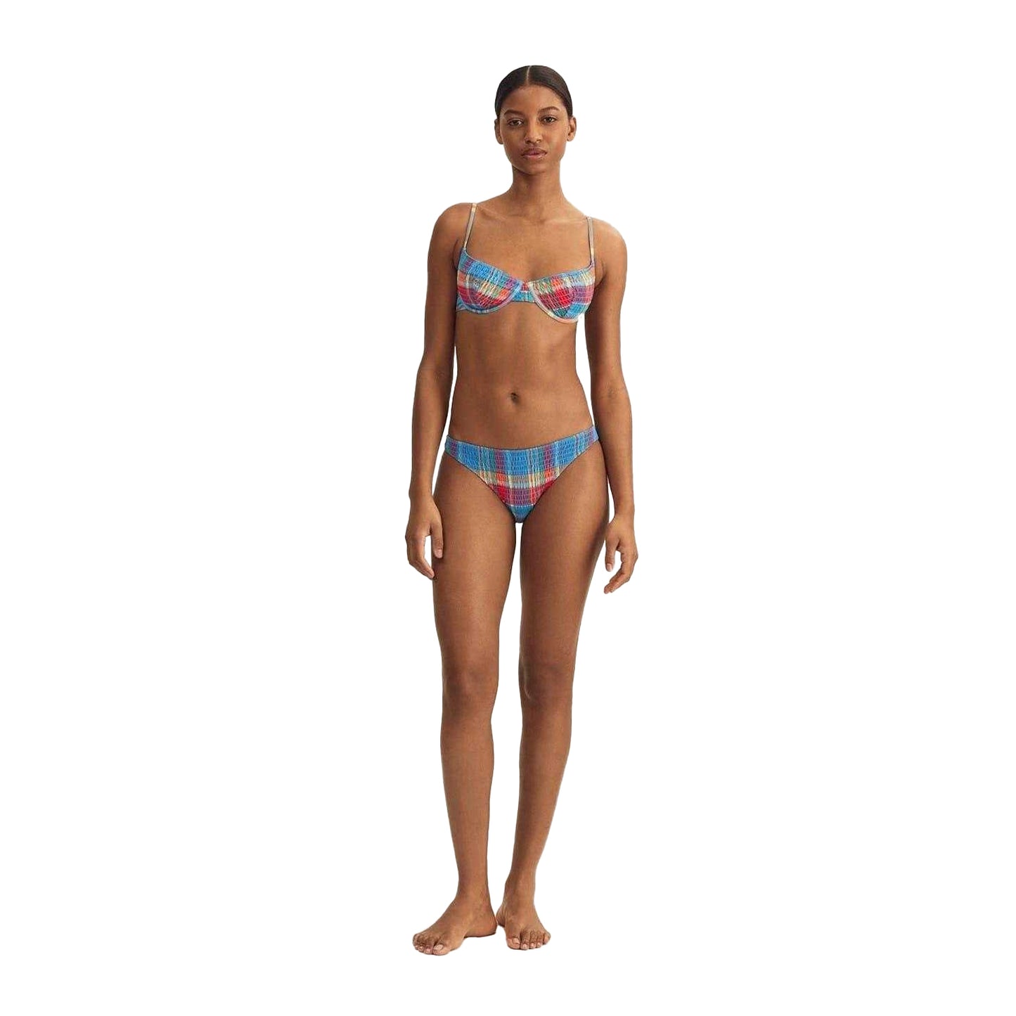 Multicoloured - Side - Ralph Lauren Womens-Ladies Plaid Hipster Bikini Bottoms