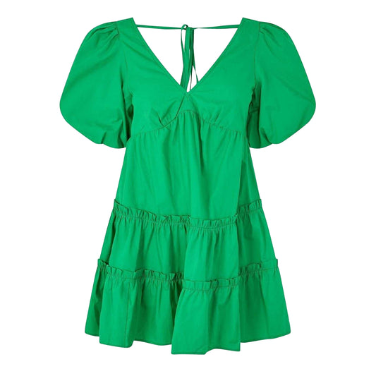 Green - Front - Nobody's Child Womens-Ladies Lennie Puff Sleeve Mini Dress