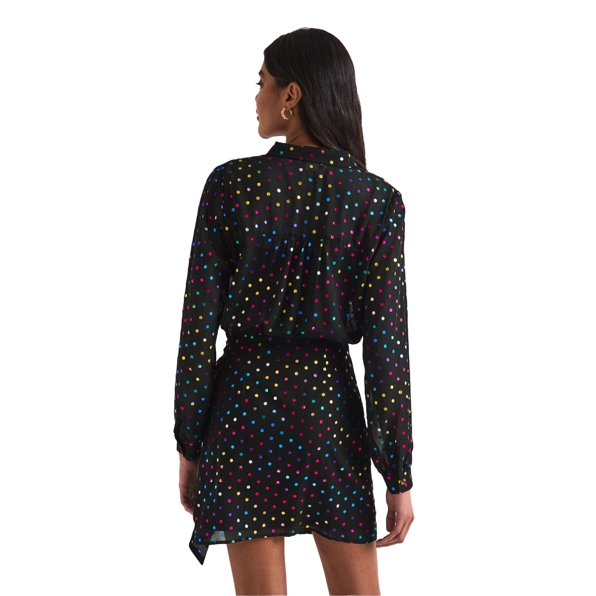 Black - Lifestyle - Never Fully Dressed Womens-Ladies Miley Polka Dot Sheer Wrap Dress