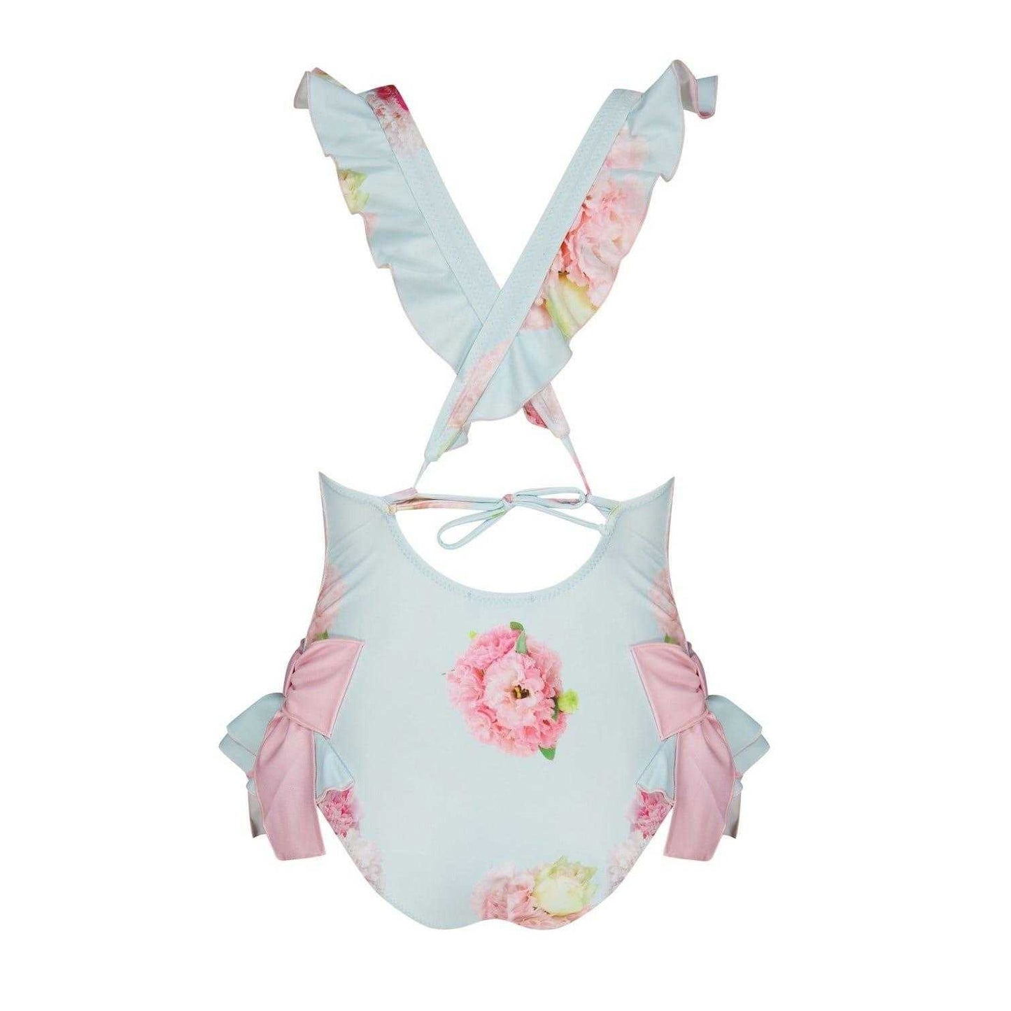 Blue - Back - Phi Girls Hydrangea One Piece Swimsuit
