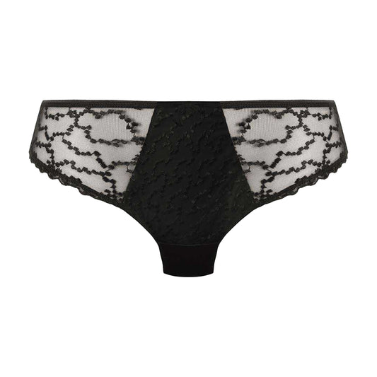 Black - Front - Fantasie Womens-Ladies Geometric Lace Briefs