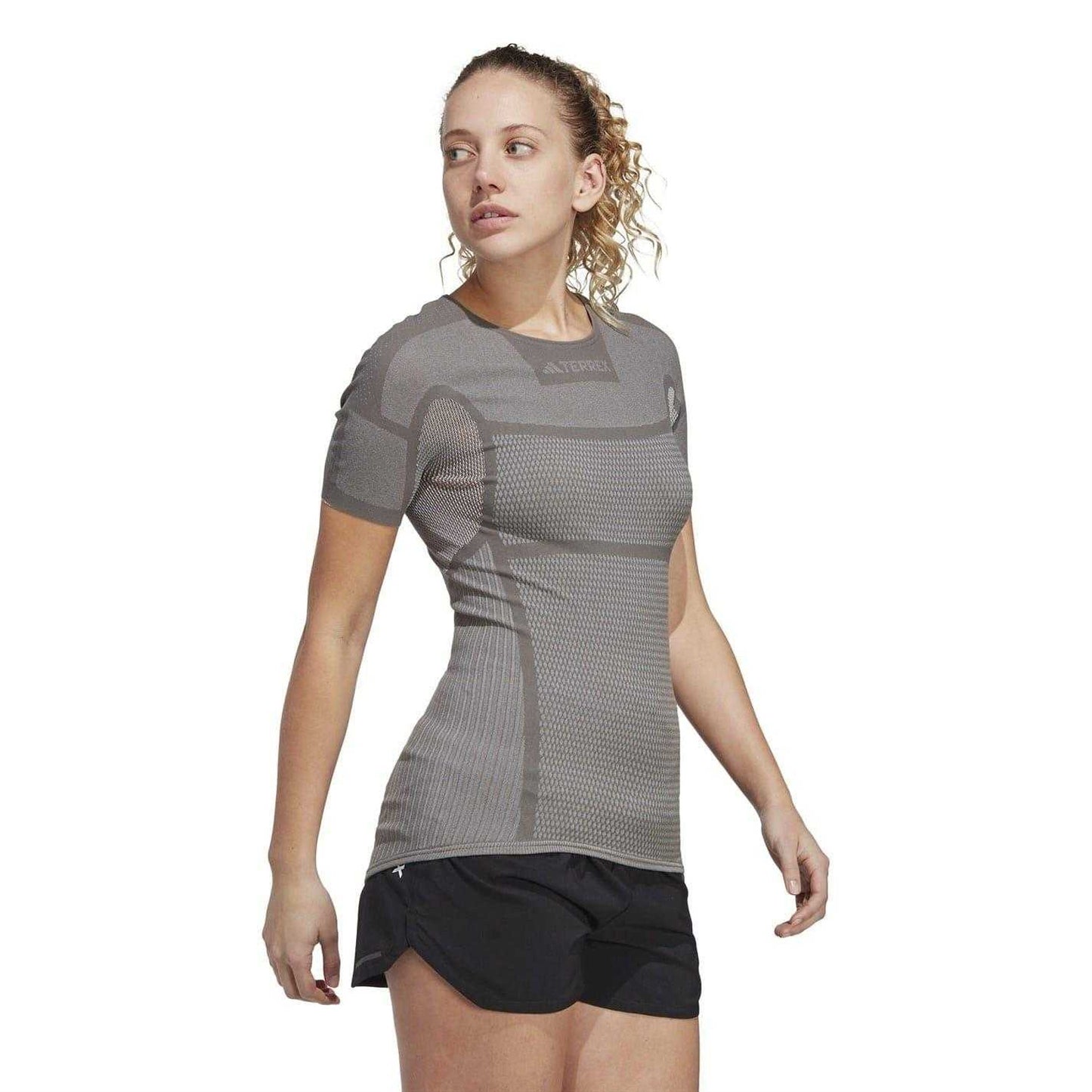 Grey-White - Pack Shot - Adidas Womens-Ladies Terrex Drynamo T-Shirt