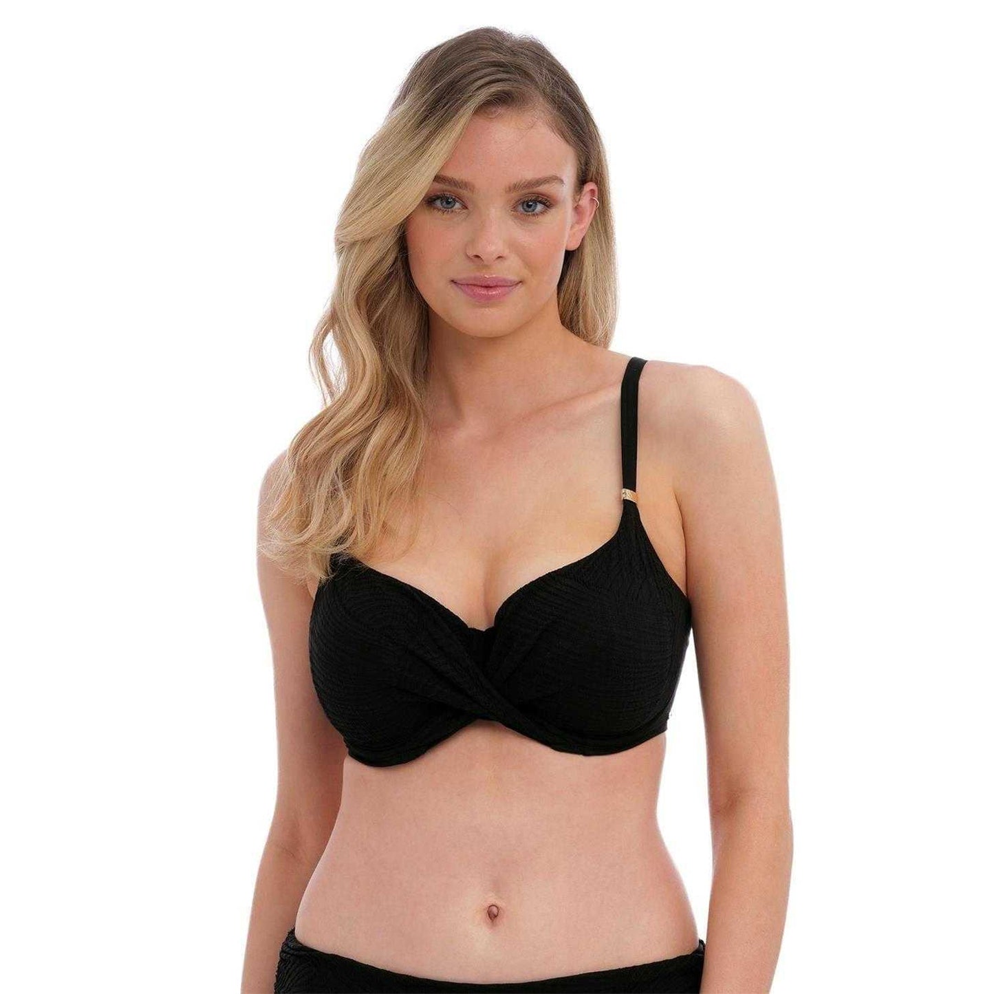 Black - Side - Fantasie Womens-Ladies Twist Full Cup Bikini Top