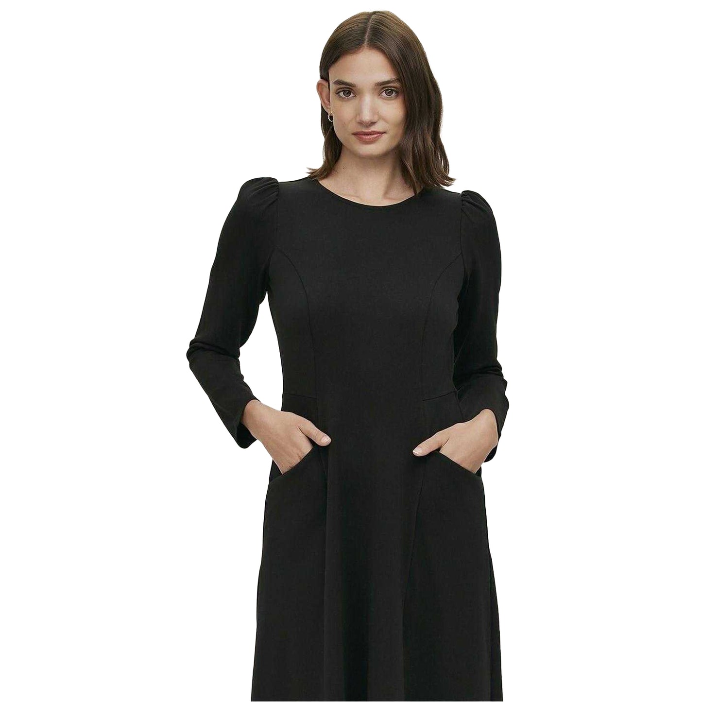 Black - Lifestyle - Finery Womens-Ladies Felice Ponte Crew Neck Midi Dress