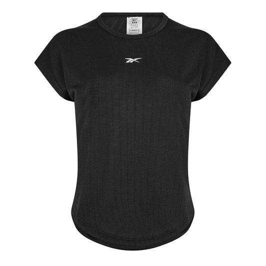 Black - Front - Reebok Womens-Ladies Chest Logo T-Shirt