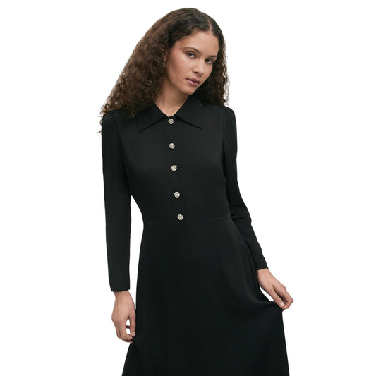 Black - Front - Finery Womens-Ladies Lucia Collared Midi Dress