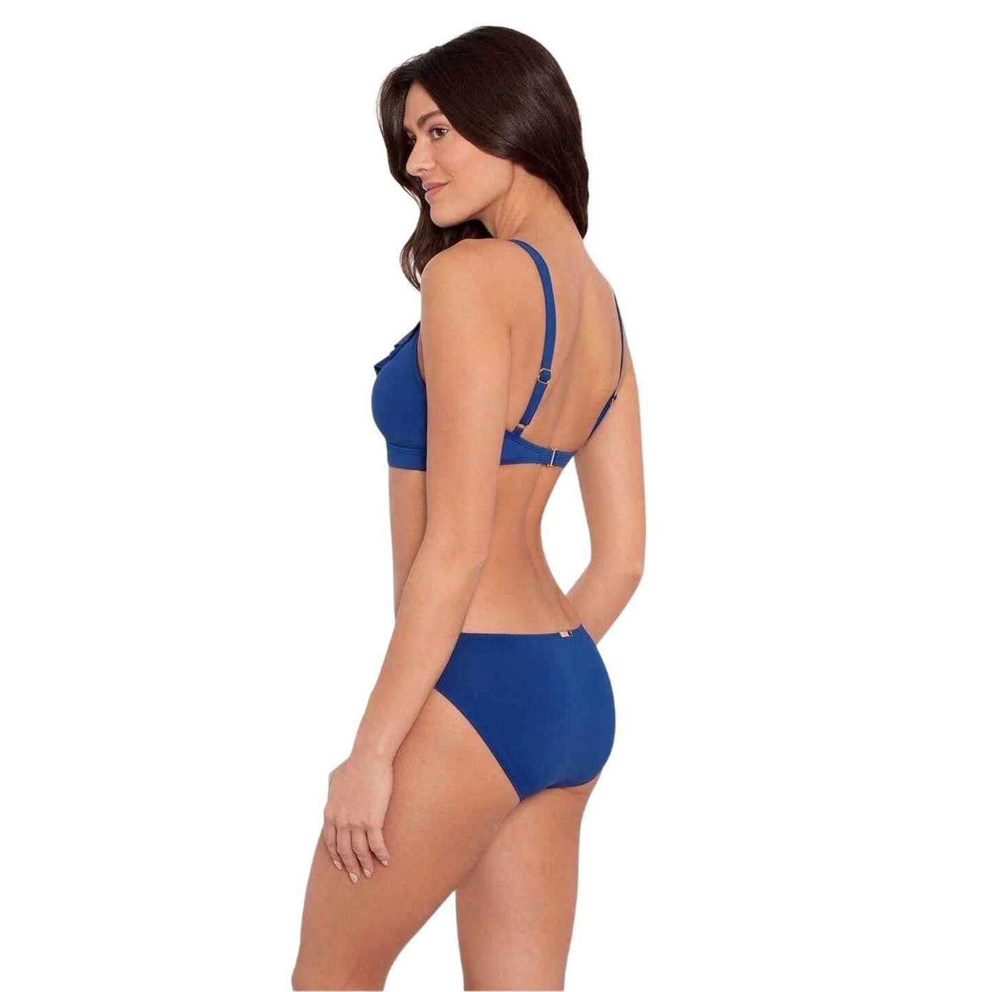 Sapphire - Close up - Ralph Lauren Womens-Ladies Ruffled V Neck Bikini Top