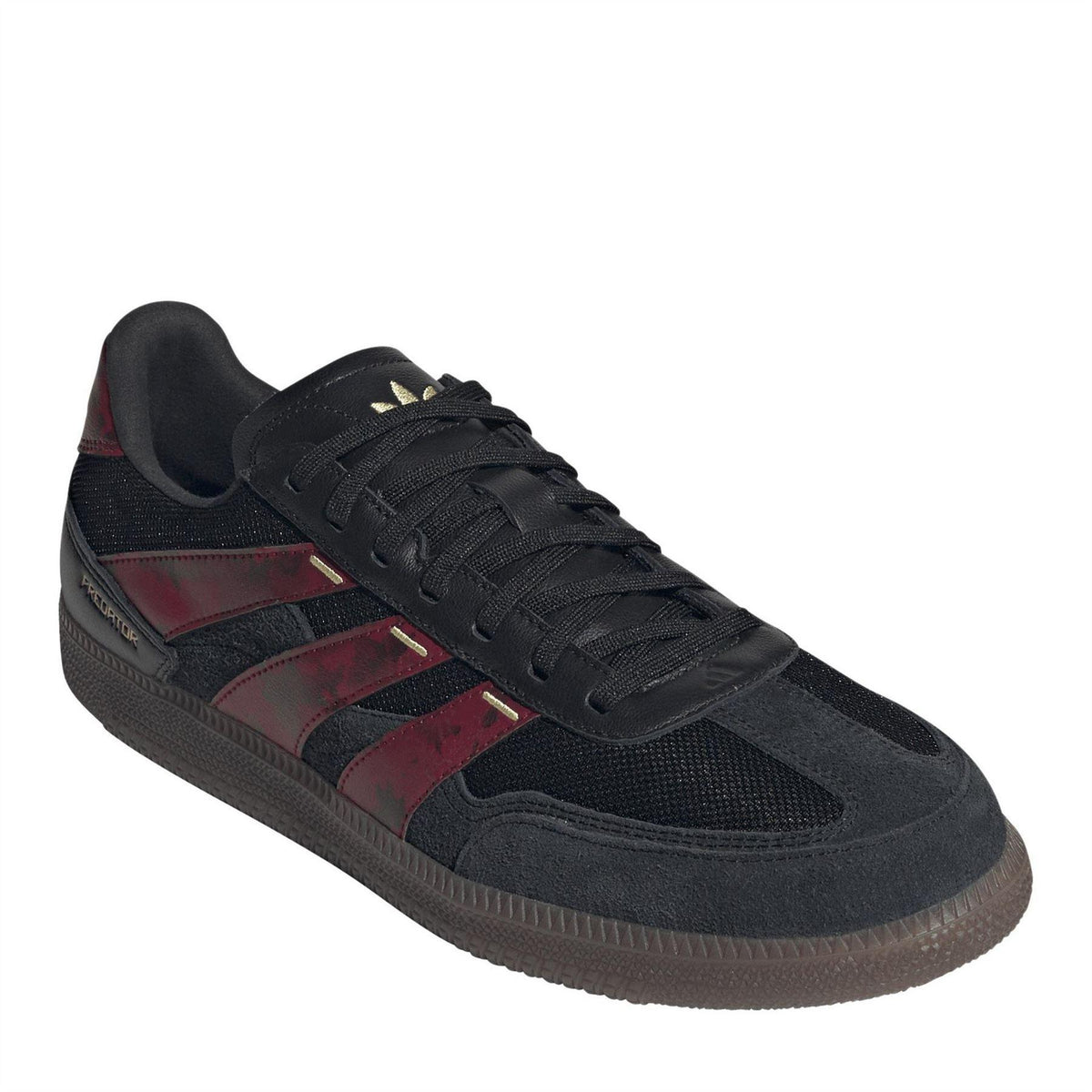 Core Black-Red - Pack Shot - Adidas Mens Predator Suede Indoor Football Trainers