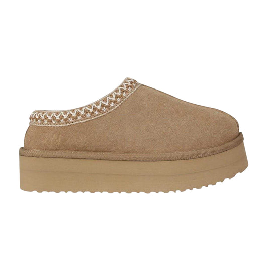 Sand - Front - Jack Wills Womens-Ladies Suede Platform Slippers