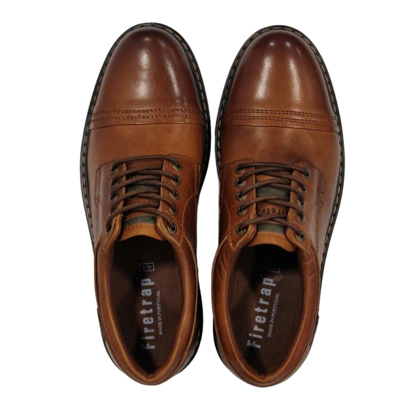 Tan - Pack Shot - Firetrap Mens Aubin Leather Shoes