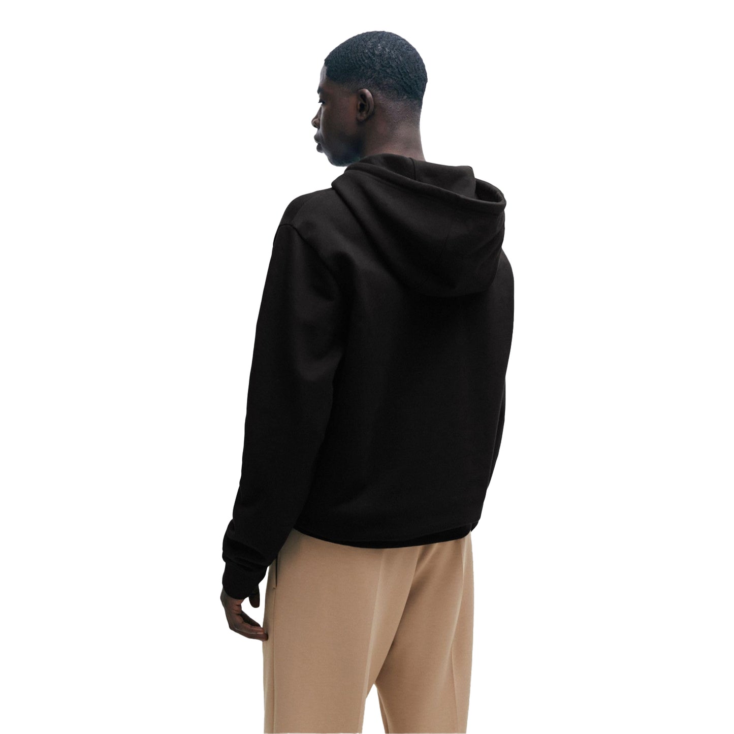 Black - Lifestyle - Hugo Mens Dog Print Cotton Hoodie