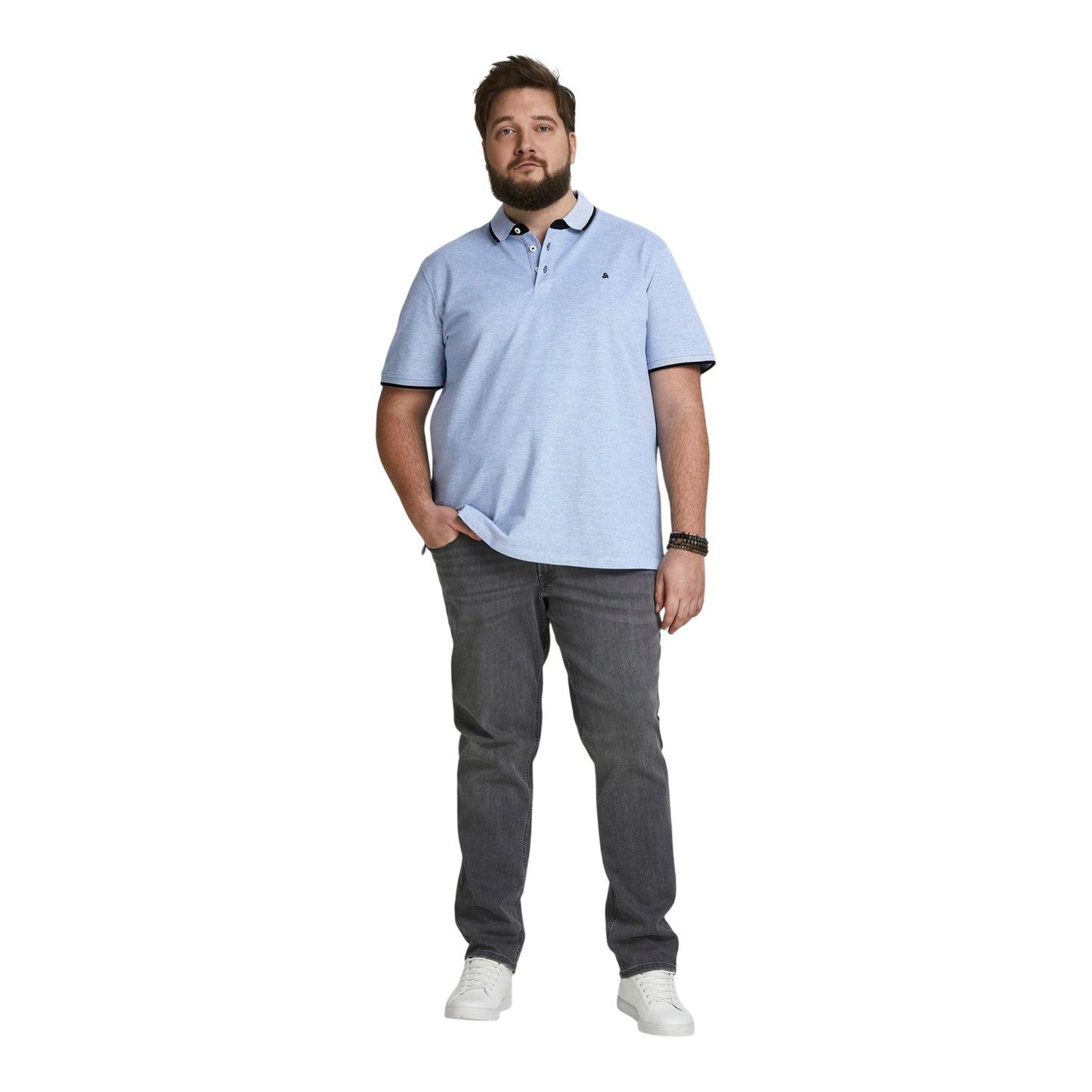 Bright Cobalt - Lifestyle - Jack And Jones Mens Paulos Pique Plus Polo Shirt