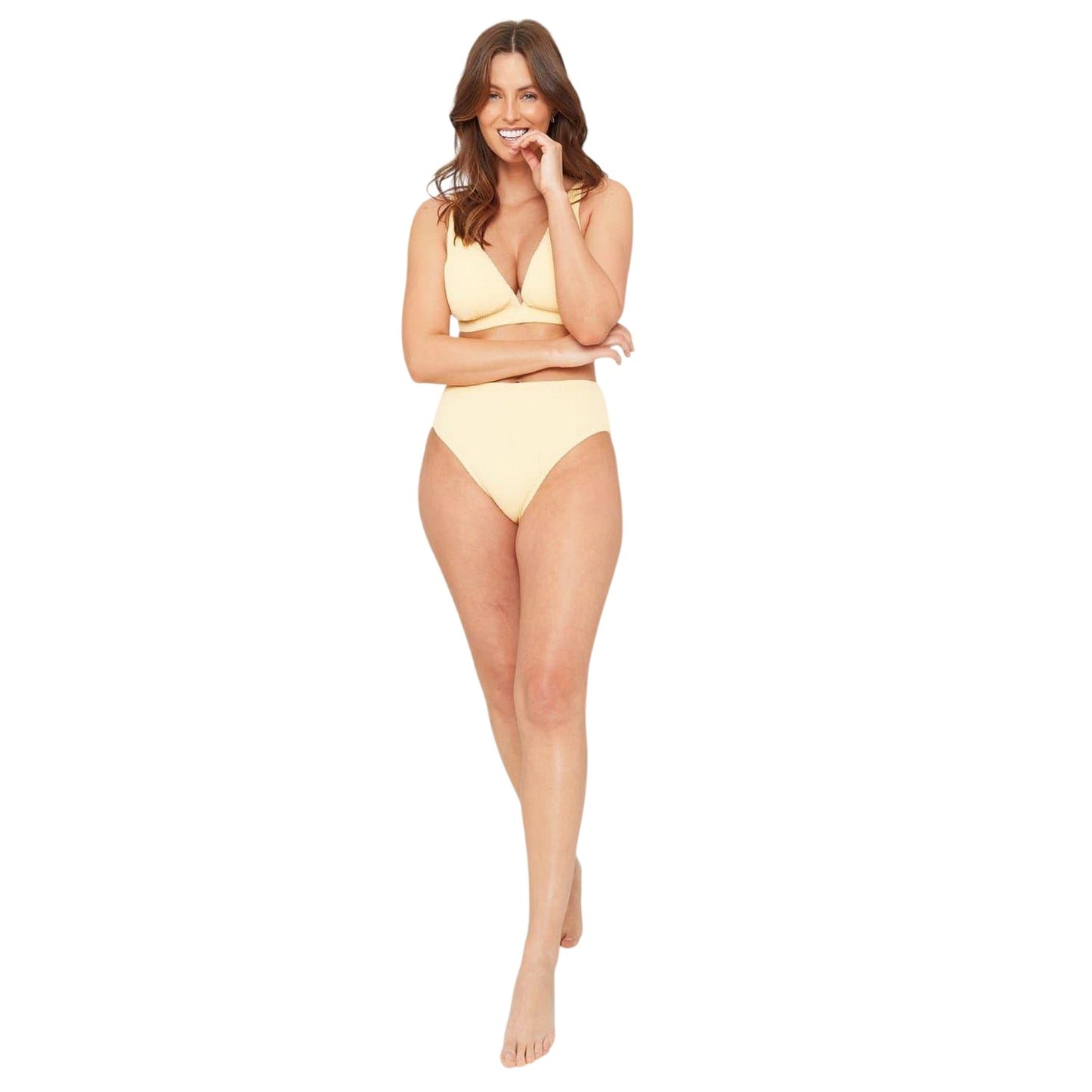 Lemon - Lifestyle - Be You Womens-Ladies Textured High Waist Bikini Bottoms