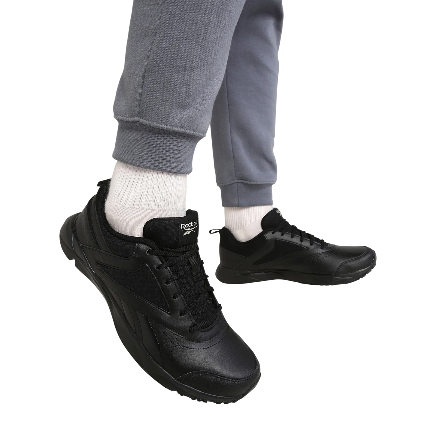 Black - Lifestyle - Reebok Childrens-Kids XT Sprinter Leather Low Trainers
